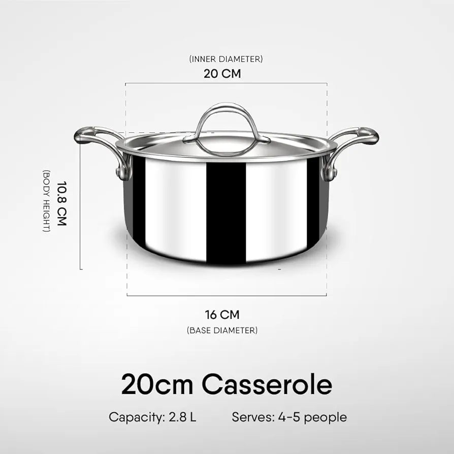 STAHL TRIPLY 20CM BRIYANI POT+LID 4120 STAHL TRIPLY 20CM BRIYANI POT+LID 4120
